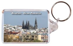 Arucas - Gran Canaria - Double Sided Large Keyring Key Fob Chain Ring 23GC1