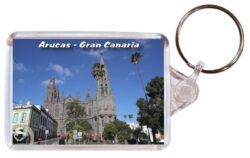 Arucas - Gran Canaria - Double Sided Large Keyring Key Fob Chain Ring 23GC2