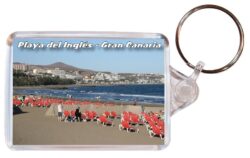 Playa del Ingles - Gran Canaria - Double Sided Large Keyring Key Fob Chain Ring 23GC2