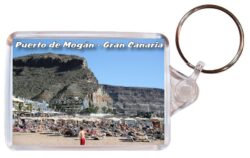 Puerto de Mogan - Gran Canaria - Double Sided Large Keyring Key Fob Chain Ring 23GC1