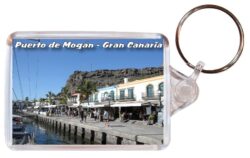 Puerto de Mogan - Gran Canaria - Double Sided Large Keyring Key Fob Chain Ring 23GC2