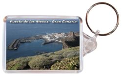 Puerto de las Nieves (Agaete) - Gran Canaria - Double Sided Large Keyring Key Fob Chain Ring 23GC2