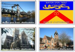 Burton-upon-Trent - Staffordshire - 4 PACK - Jumbo Fridge Magnet