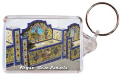 Firgas - Gran Canaria - Double Sided Large Keyring Key Fob Chain Ring 23GC1
