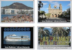 Las Palmas - Gran Canaria - 4 PACK - Jumbo Fridge Magnet