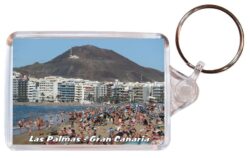 Las Palmas - Gran Canaria - Double Sided Large Keyring Key Fob Chain Ring 23GC5
