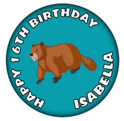 Personalised Beaver Birthday Badge - 59mm ANY NAME & AGE