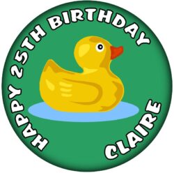 Personalised Duck Birthday Badge - 59mm ANY NAME & AGE