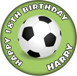 Personalised Football Birthday Badge - 59mm ANY NAME & AGE