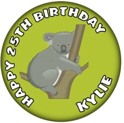 Personalised Koala Birthday Badge - 59mm ANY NAME & AGE