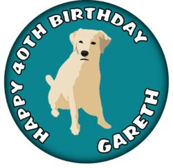 Personalised Labrador Birthday Badge - 59mm ANY NAME & AGE
