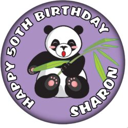 Personalised Panda Birthday Badge - 59mm ANY NAME & AGE