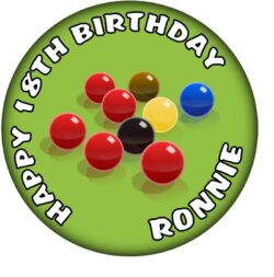 Personalised Snooker Birthday Badge - 59mm ANY NAME & AGE