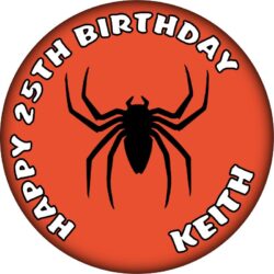 Personalised Spider Birthday Badge - 59mm ANY NAME & AGE
