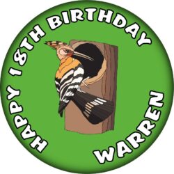 Personalised Woodpecker Birthday Badge - 59mm ANY NAME & AGE