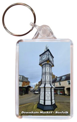 Downham Market - Norfolk - Double Sided Large Keyring Key Fob Chain Ring 24E1