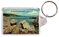 Babbacombe - Devon - Double Sided Large Keyring Key Fob Chain Ring 24E2