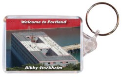 Bibby Stockholm - Welcome to Portland - Double Sided Large Keyring Key Fob Chain Ring 24E2