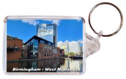 Birmingham - West Midlands - Double Sided Large Keyring Key Fob Chain Ring 24WM1