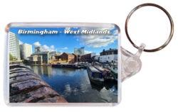 Birmingham - West Midlands - Double Sided Large Keyring Key Fob Chain Ring 24WM2