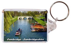 Cambridge - Cambridgeshire - Double Sided Large Keyring Key Fob Chain Ring 24E66