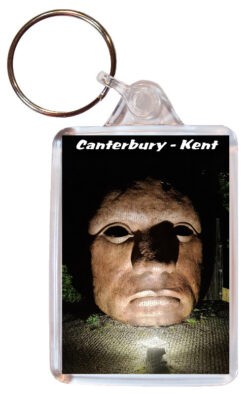 Canterbury - Kent - Double Sided Large Keyring Key Fob Chain Ring 24E5