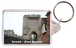 Lewes - East Sussex - Double Sided Large Keyring Key Fob Chain Ring 24E2
