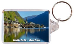 Hallstatt - Austria - Double Sided Large Keyring Key Fob Chain Ring 24A1