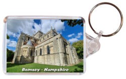 Romsey - Hampshire - Double Sided Large Keyring Key Fob Chain Ring 24E2