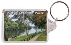 Sunbury-on-Thames - Surrey - Double Sided Large Keyring Key Fob Chain Ring 24E2