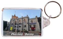 Chertsey - Surrey - Double Sided Large Keyring Key Fob Chain Ring 24E3