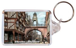 Chester - Cheshire- Double Sided Large Keyring Key Fob Chain Ring 24E4