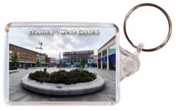 Crawley - Surrey - Double Sided Large Keyring Key Fob Chain Ring 24E1