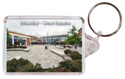 Crawley - Surrey - Double Sided Large Keyring Key Fob Chain Ring 24E3