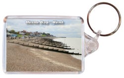 Herne Bay - Kent - Double Sided Large Keyring Key Fob Chain Ring 24E5