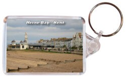 Herne Bay - Kent - Double Sided Large Keyring Key Fob Chain Ring 24E6