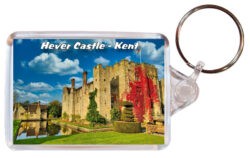 Hever Castle - Kent - Double Sided Large Keyring Key Fob Chain Ring 24E1