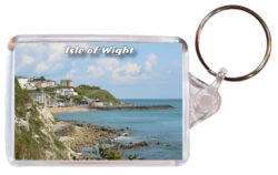 Isle of Wight - Double Sided Large Keyring Key Fob Chain Ring 24E4