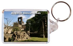 Kirstall Abbey - Leeds - Double Sided Large Keyring Key Fob Chain Ring 24E1