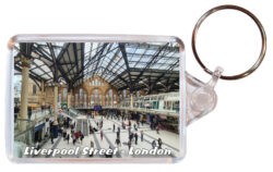 Liverpool Street Station - London - Double Sided Large Keyring Key Fob Chain Ring 24E1