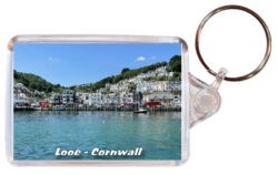 Looe - Cornwall - Double Sided Large Keyring Key Fob Chain Ring 24E3