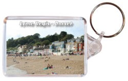 Lyme Regis - Dorset - Double Sided Large Keyring Key Fob Chain Ring 24E11