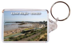 Lyme Regis - Dorset - Double Sided Large Keyring Key Fob Chain Ring 24E12