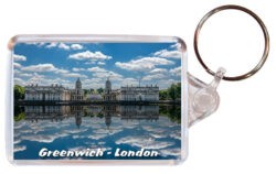 Greenwich - London - Double Sided Large Keyring Key Fob Chain Ring 24E1