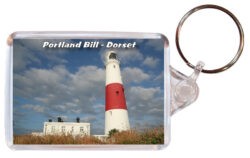 Portland Bill - Dorset - Double Sided Large Keyring Key Fob Chain Ring 24E9