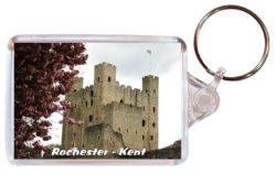 Rochester Castle - Kent - Double Sided Large Keyring Key Fob Chain Ring 24E5