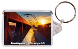 Southport - Merseyside - Double Sided Large Keyring Key Fob Chain Ring 24E3