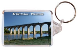 St Germans - Cornwall - Double Sided Large Keyring Key Fob Chain Ring 24E1