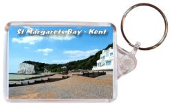 St Margarets Bay - Kent - Double Sided Large Keyring Key Fob Chain Ring 24E1