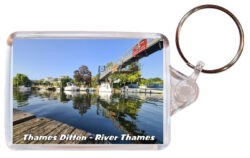 Thames Ditton - River Thames - Double Sided Large Keyring Key Fob Chain Ring 24E1